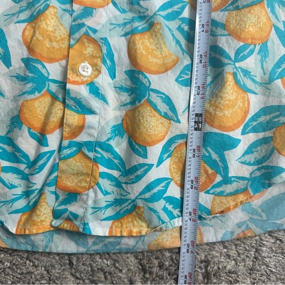 Bonobos Riviera Short Sleeve button down medium Slim Fit Fruit Tropical Orange - Picture 6 of 7